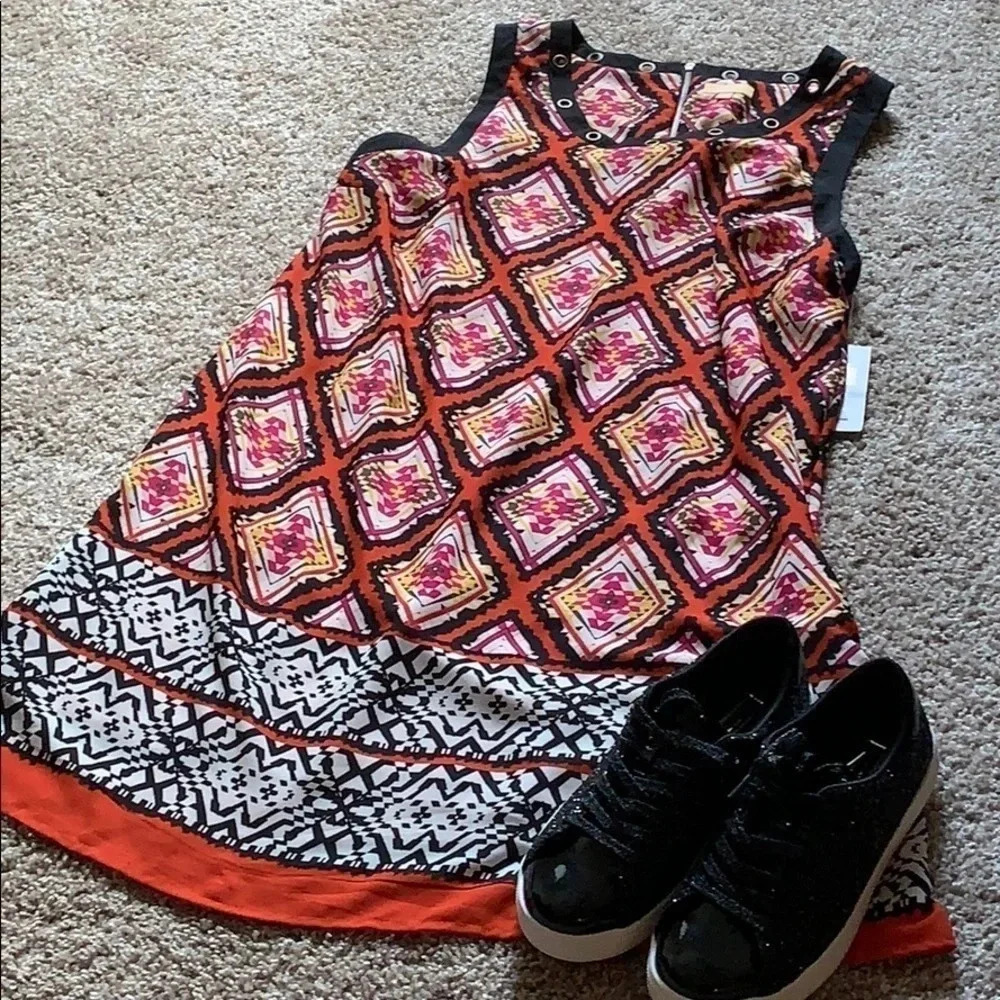 Girls Jr Geometric Print Sleeveless Dress